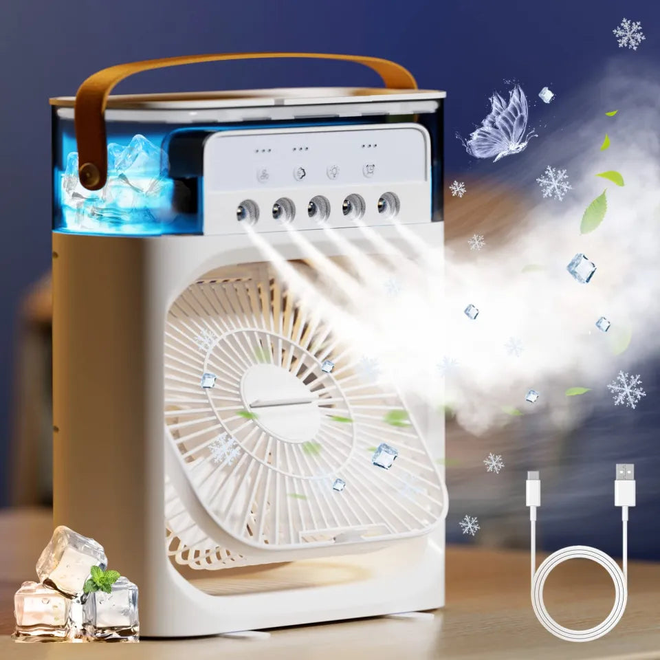 Portable Air Conditioner Fan,Personal Air Cooler Mini Quiet Evaporative with AC adapter